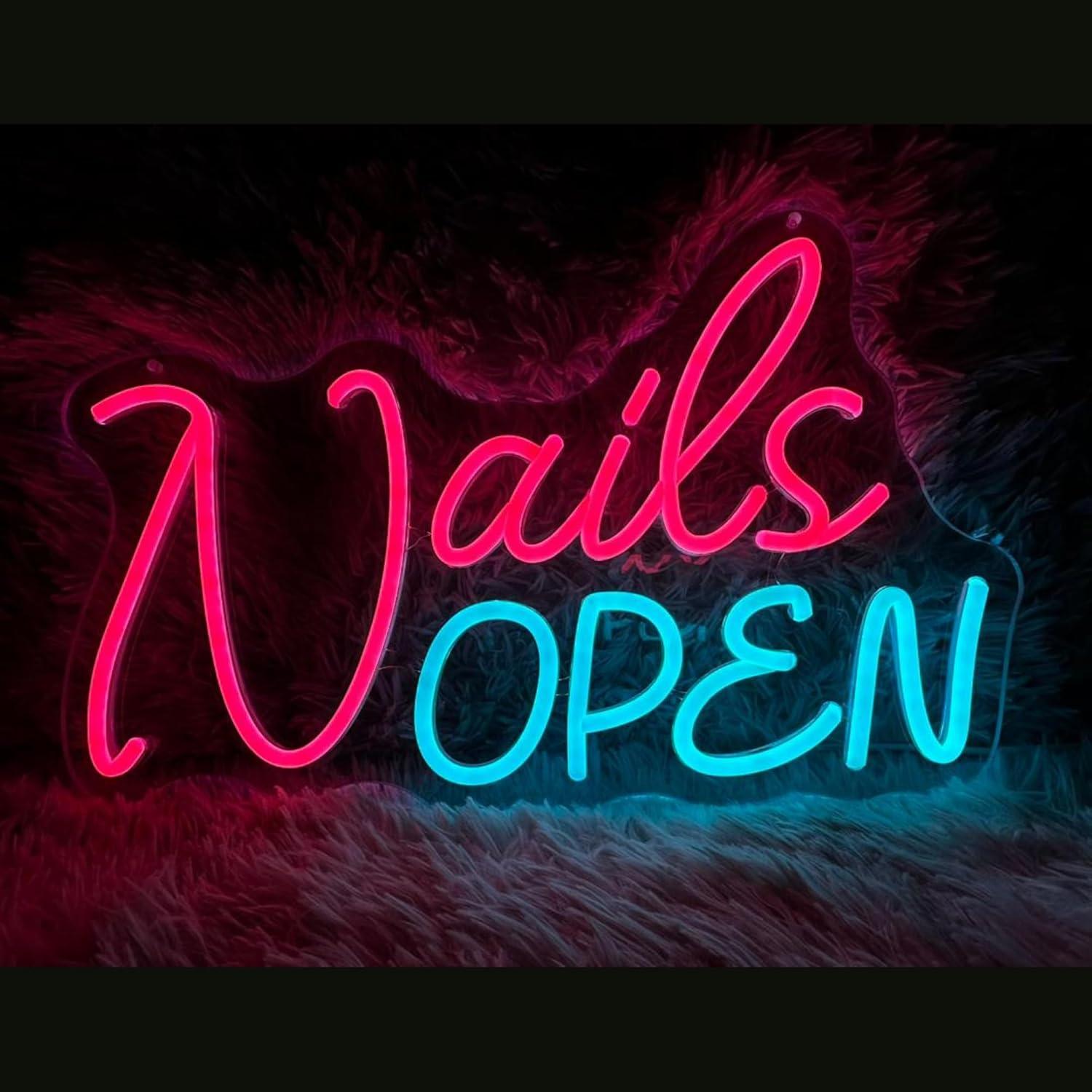Nail Art Nail Art - Nails Open Neon Sign USB Dimmable