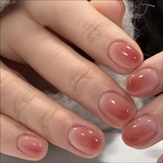 Nail Art Glossy - 24pcs Chrome French Manicure Press on