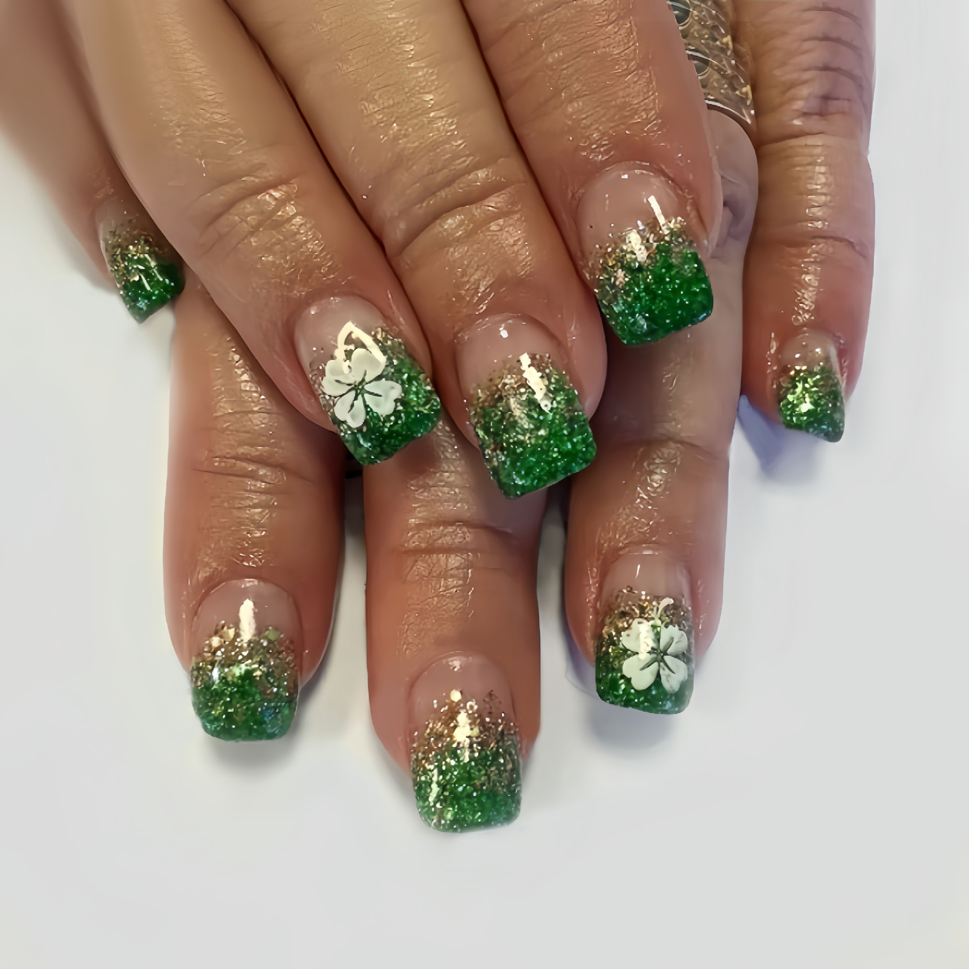 Nail Art Gliter - Short Medium fake nails for women