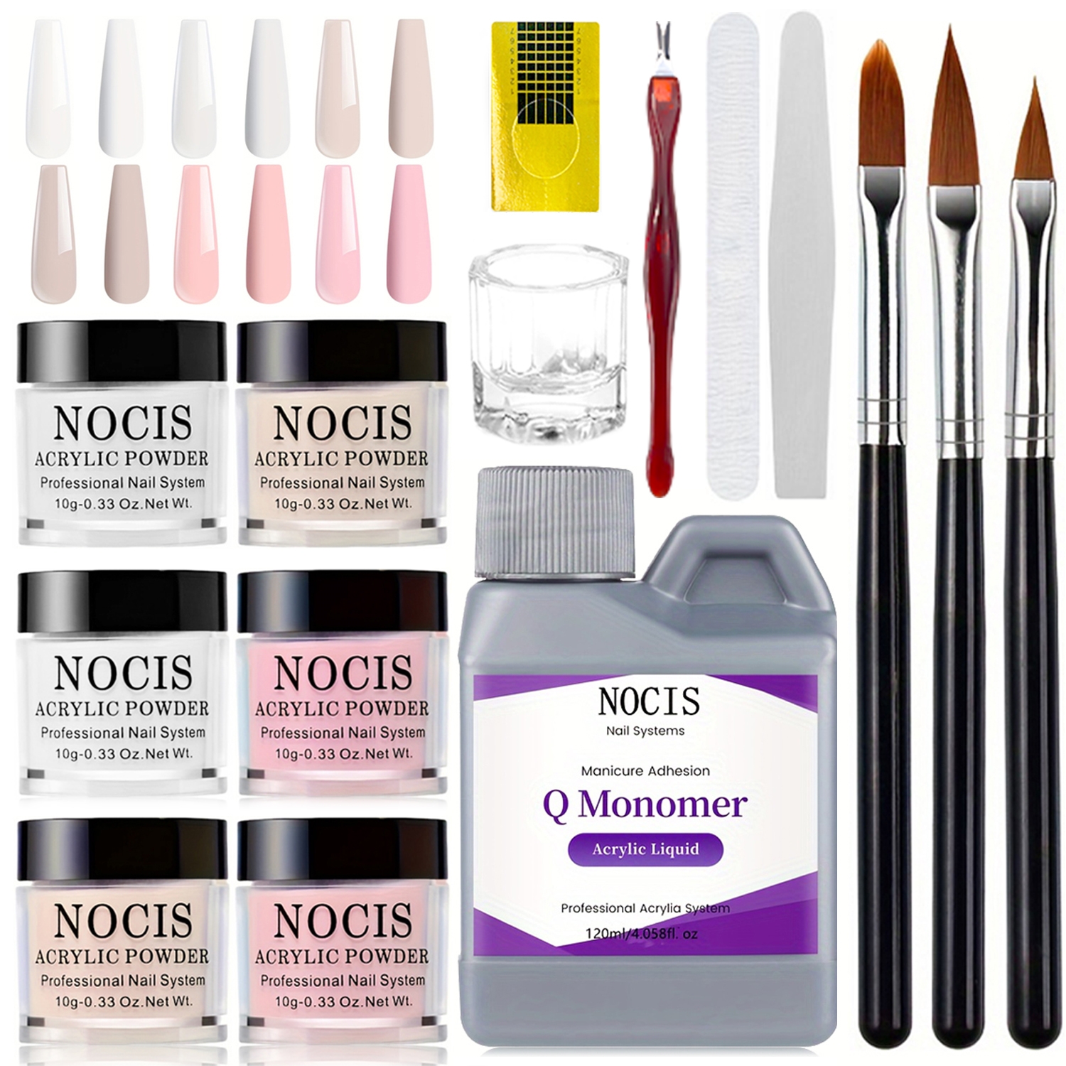 Acrylic Powder Clear - Acrylic Nail Set - Transparent Pinkish