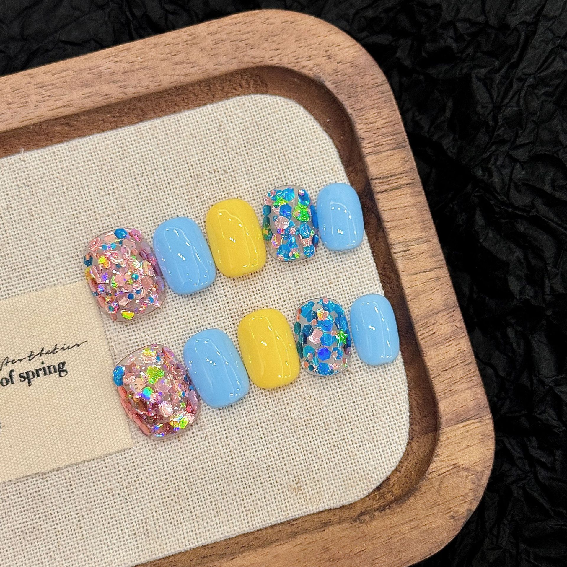 Nail Art Gliter - 10pcs Korean Style Shiny Sequins Press