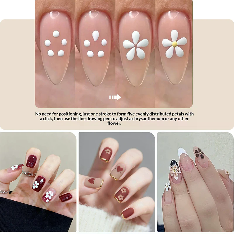 5 Petal Flower Nail Dotting Pe - Nail Art One Stroke reseña y precio