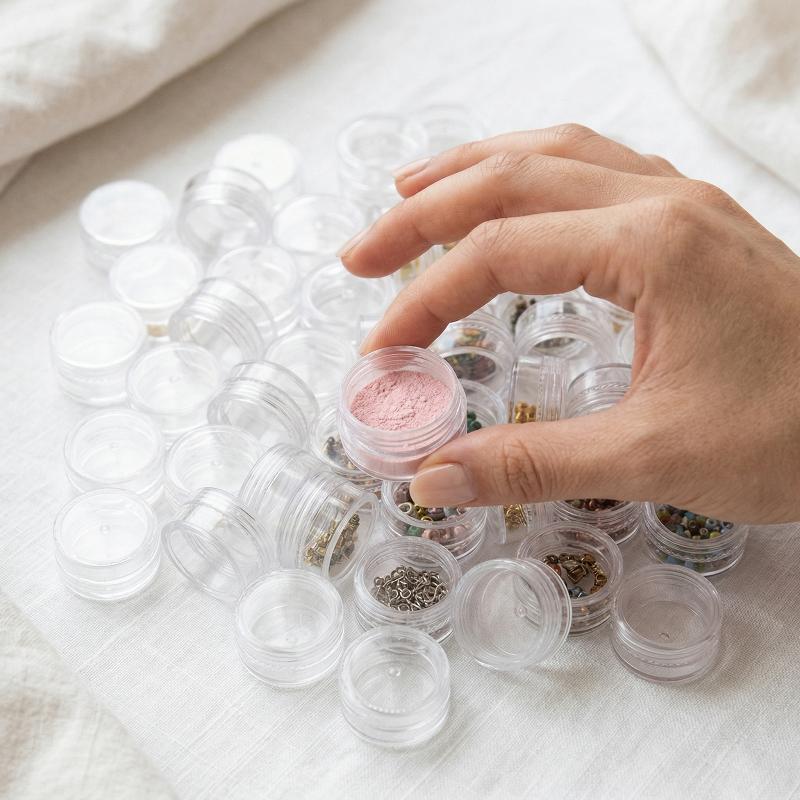 50Pcs Empty Clear Plastic Cosm - Nail Art Inspo reseña y precio