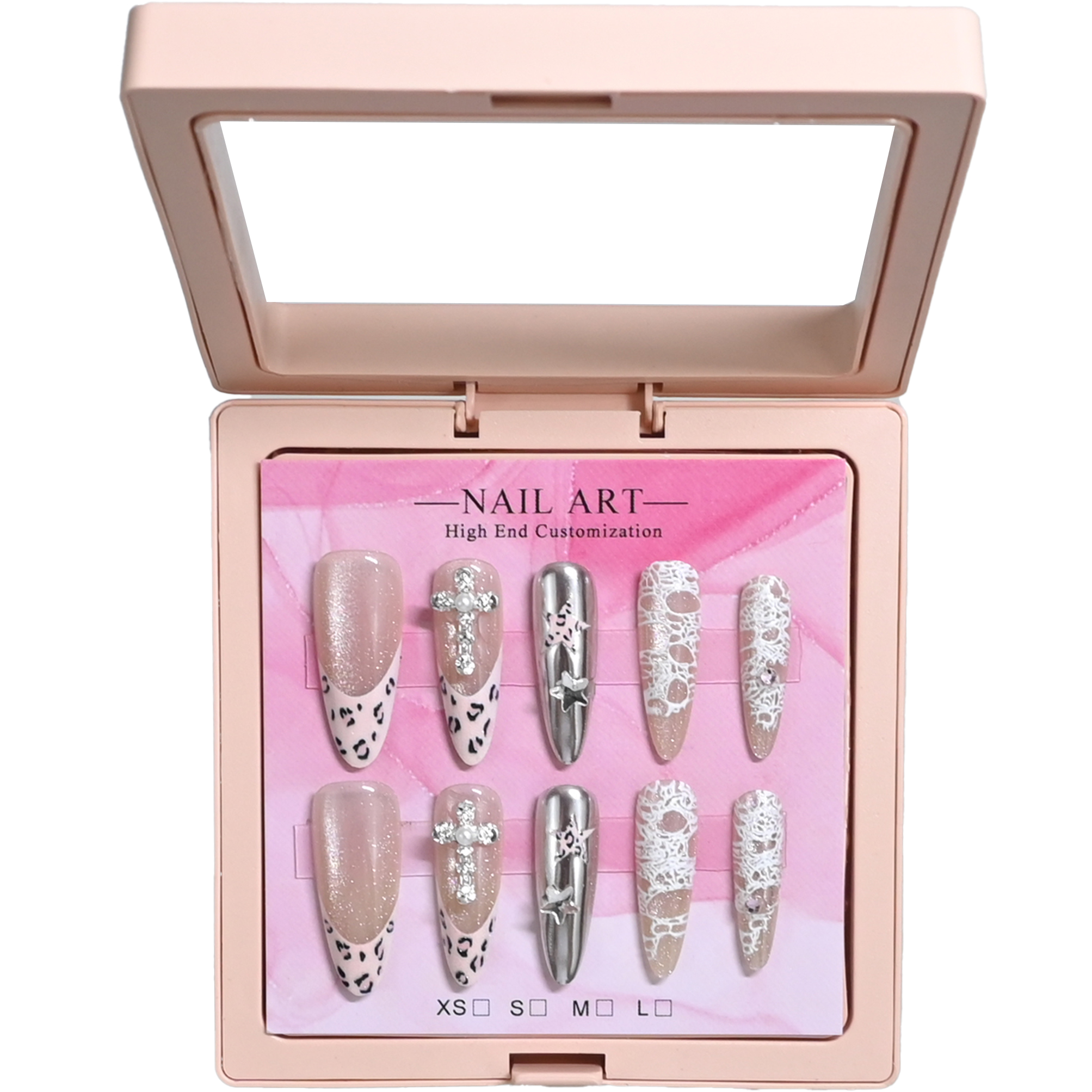 10 handmade almond nails in mi - Nail Art Gliter reseña y precio