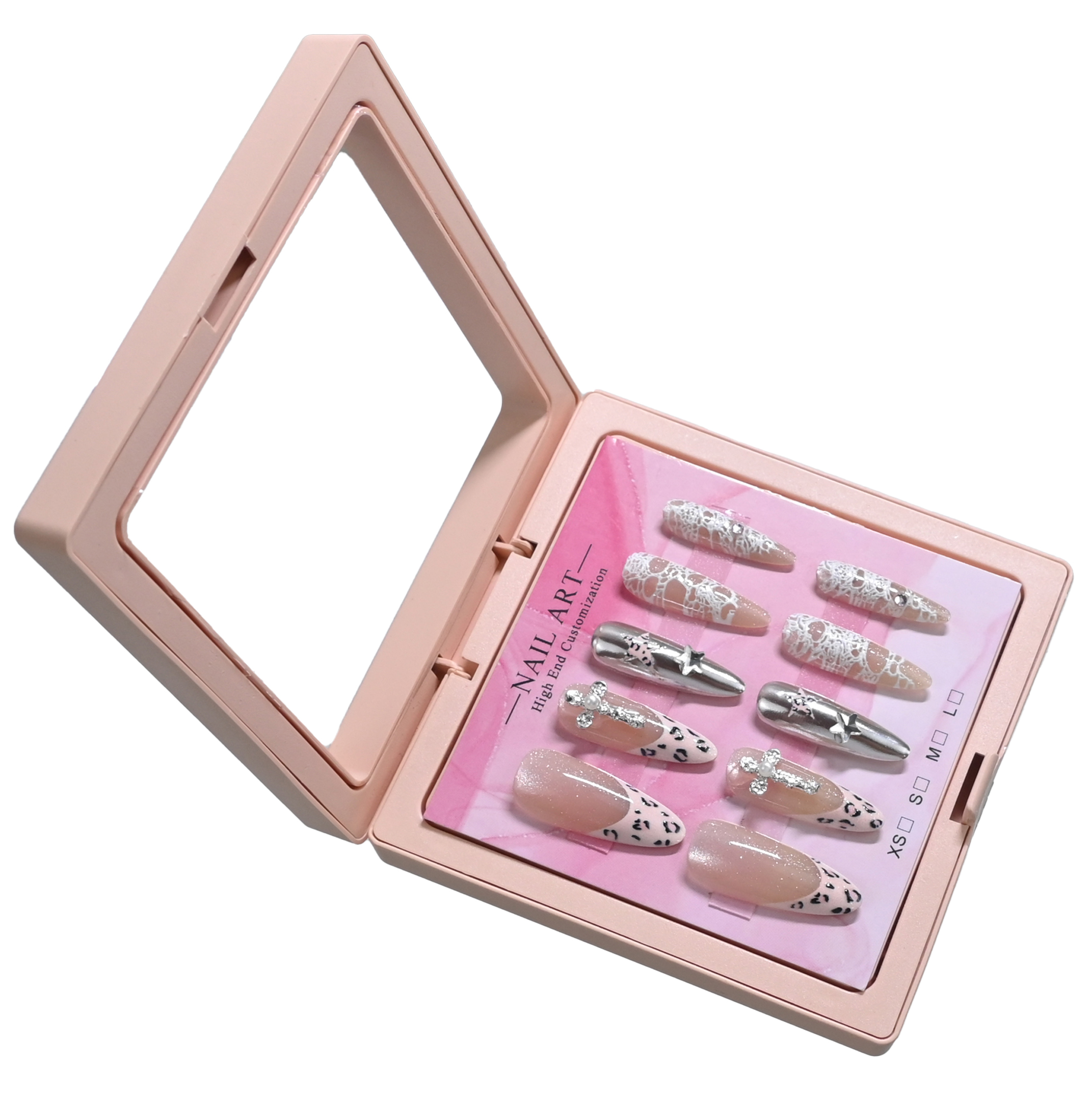 10 handmade almond nails in mi - Nail Art Gliter reseña y precio