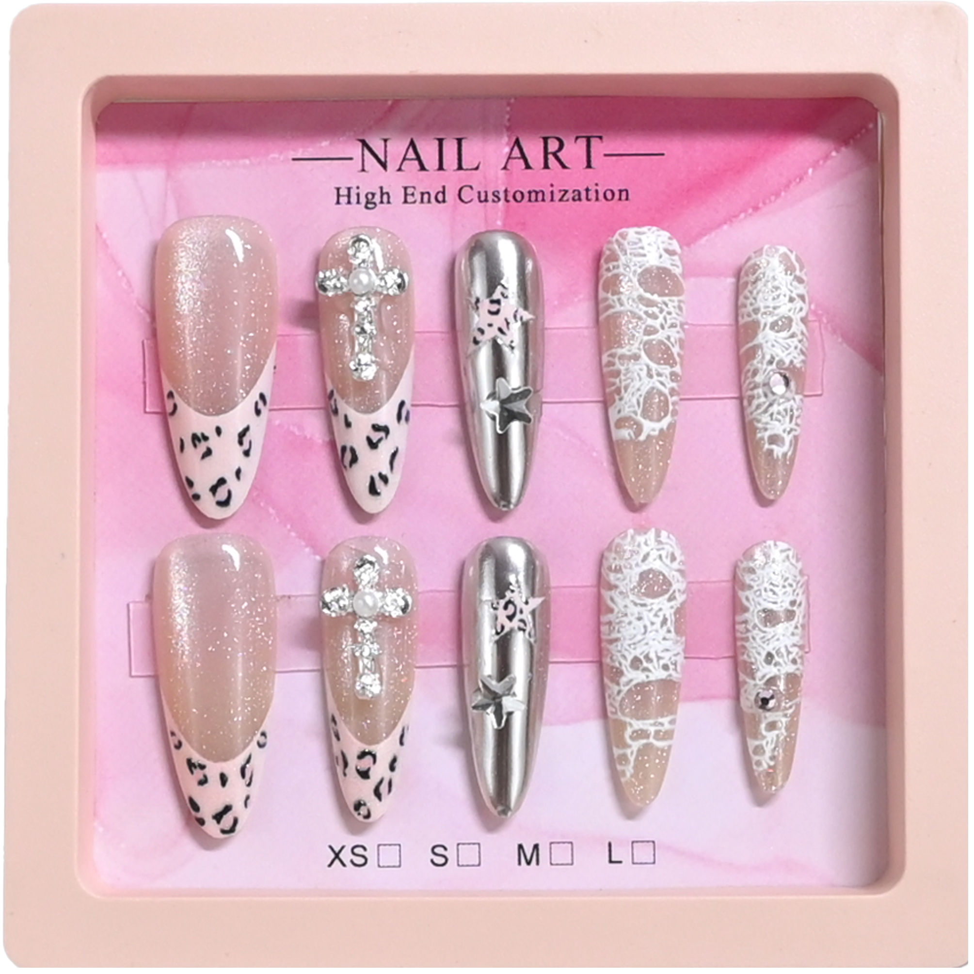 10 handmade almond nails in mi - Nail Art Gliter reseña y precio