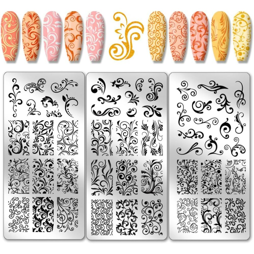 3pcs Swirl Pattern Nail Art Te - Nail Art Inspo reseña y precio