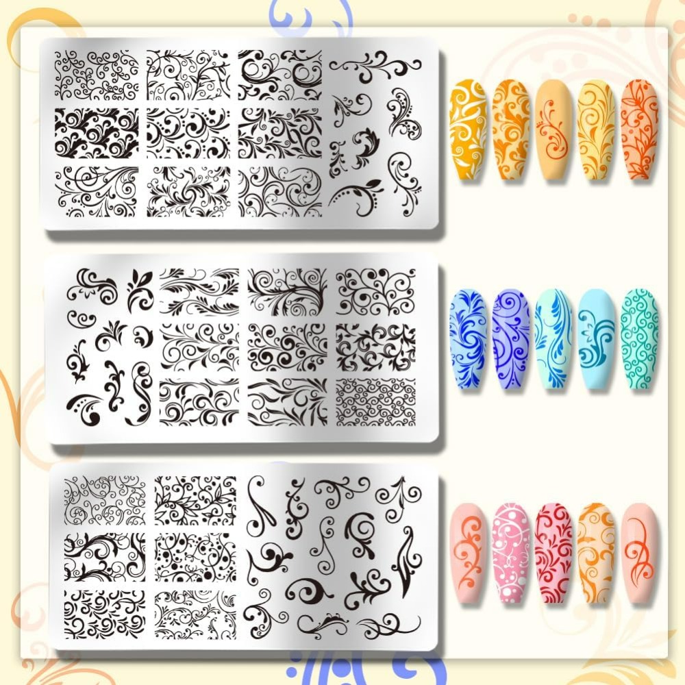 3pcs Swirl Pattern Nail Art Te - Nail Art Inspo reseña y precio