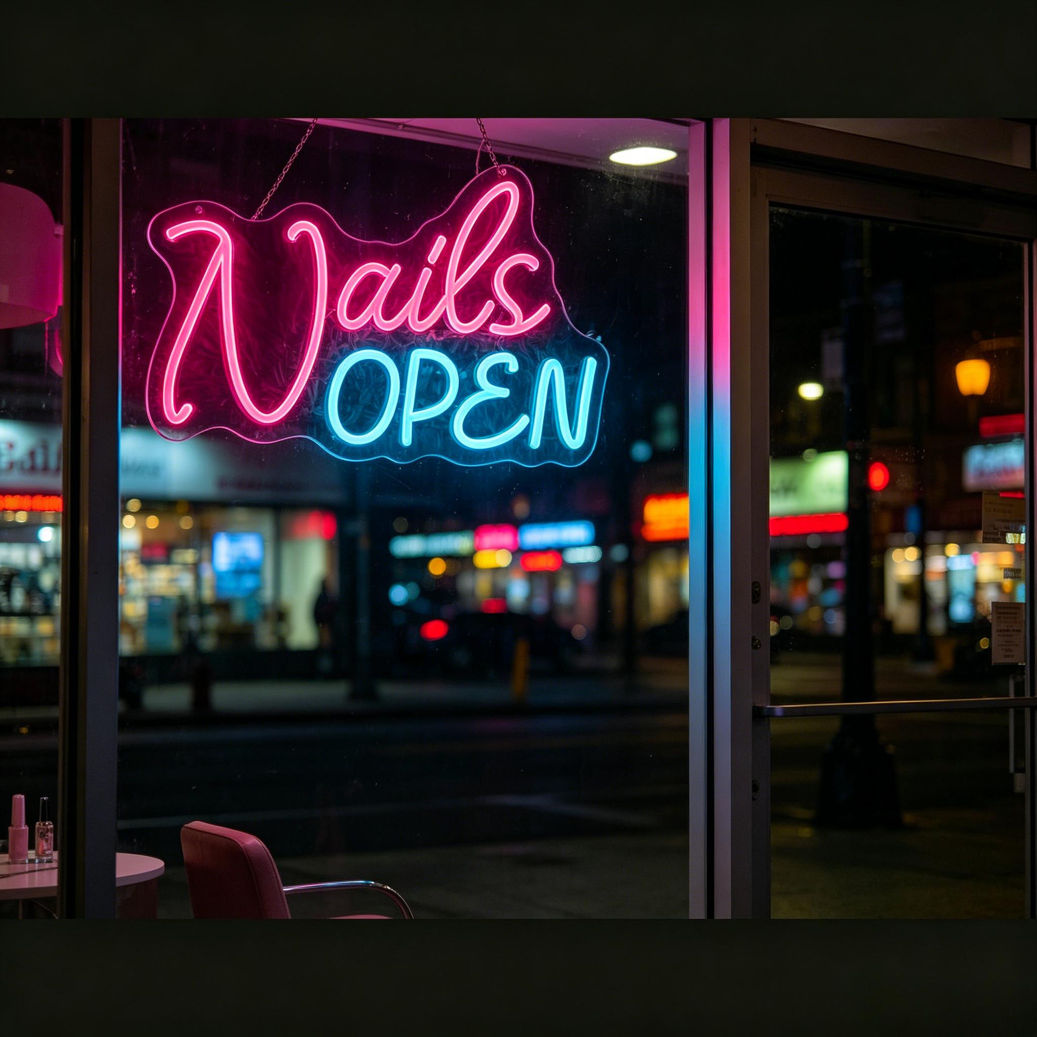 Nails Open Neon Sign USB Dimma - Nail Art Nail Art reseña y precio