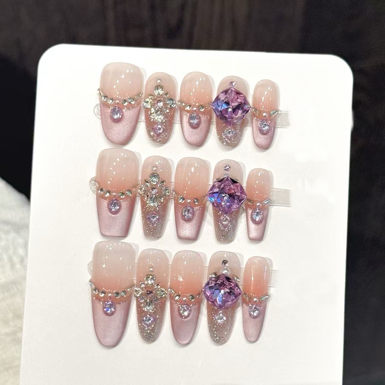 10pcs Pure Hand Pressed Coffin - Nail Art French reseña y precio