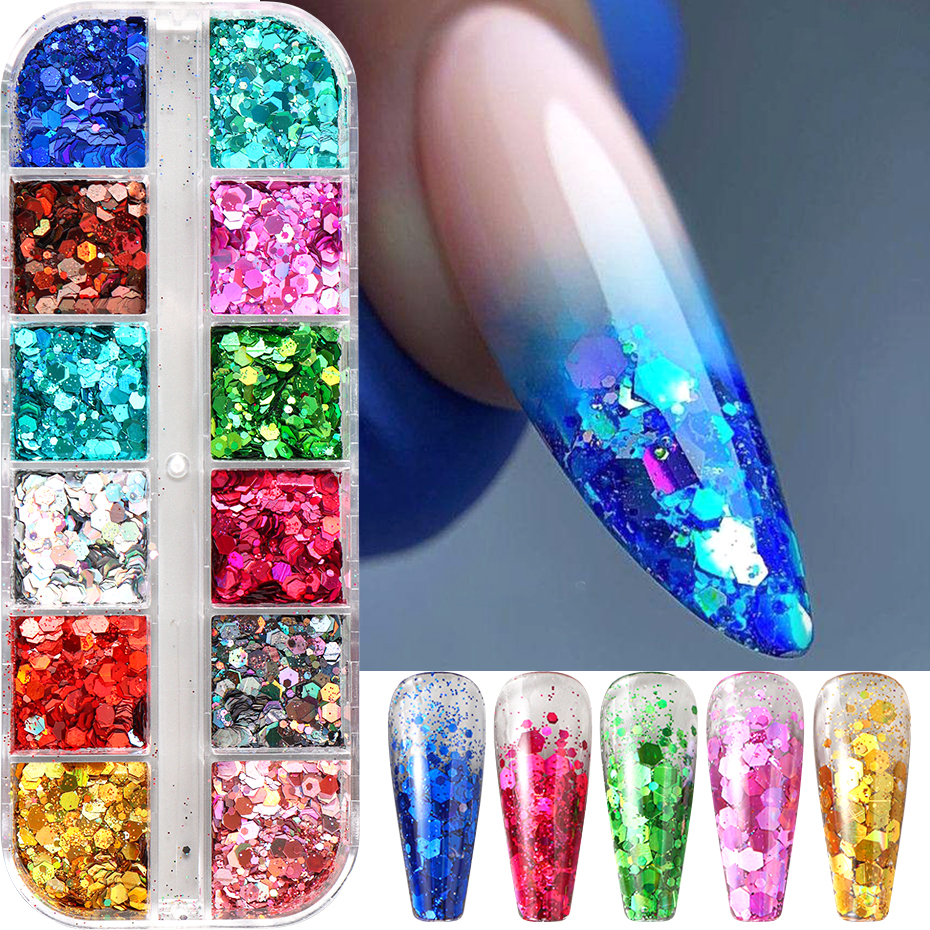 12 Colors Sparkly Holographic  - Dip Powder Nail reseña y precio
