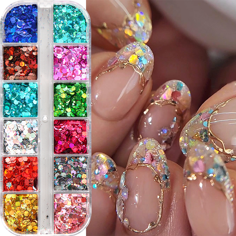 12 Colors Sparkly Holographic  - Dip Powder Nail reseña y precio