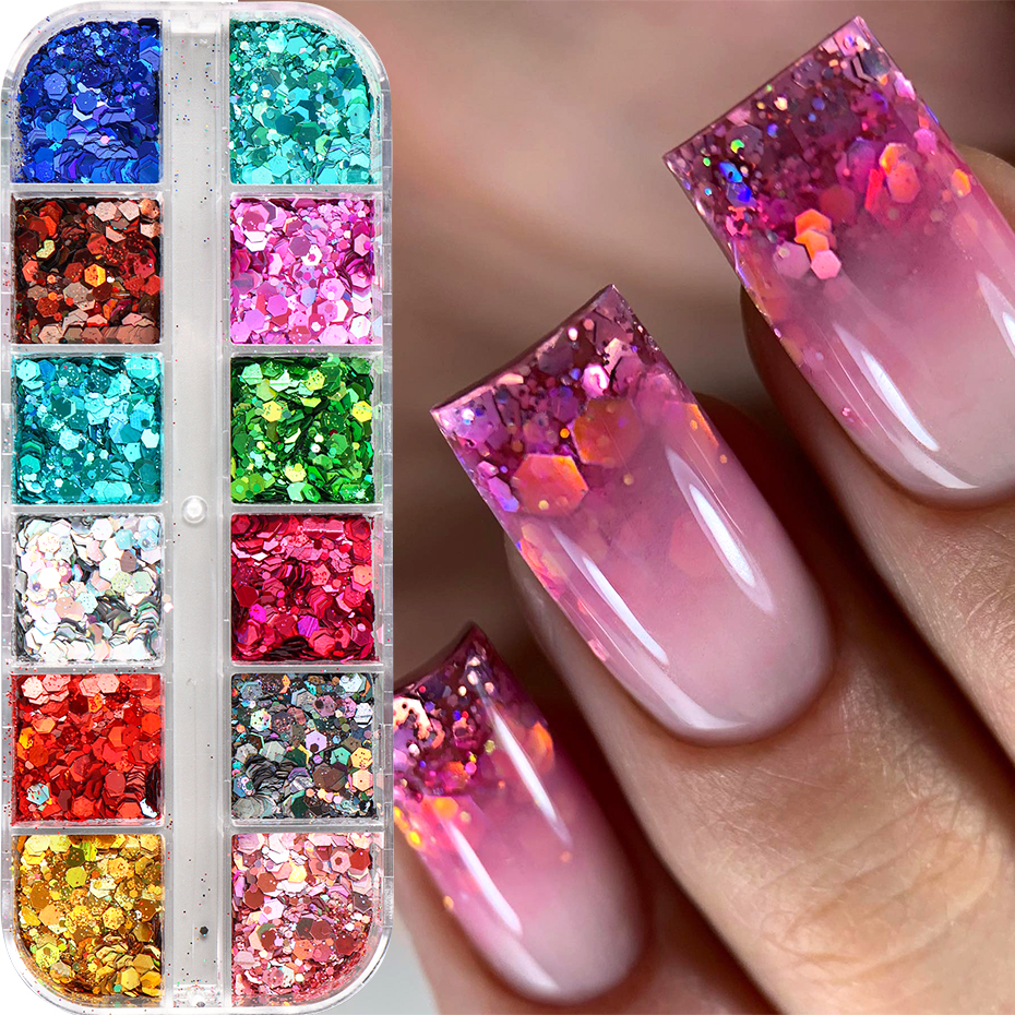12 Colors Sparkly Holographic  - Dip Powder Nail reseña y precio