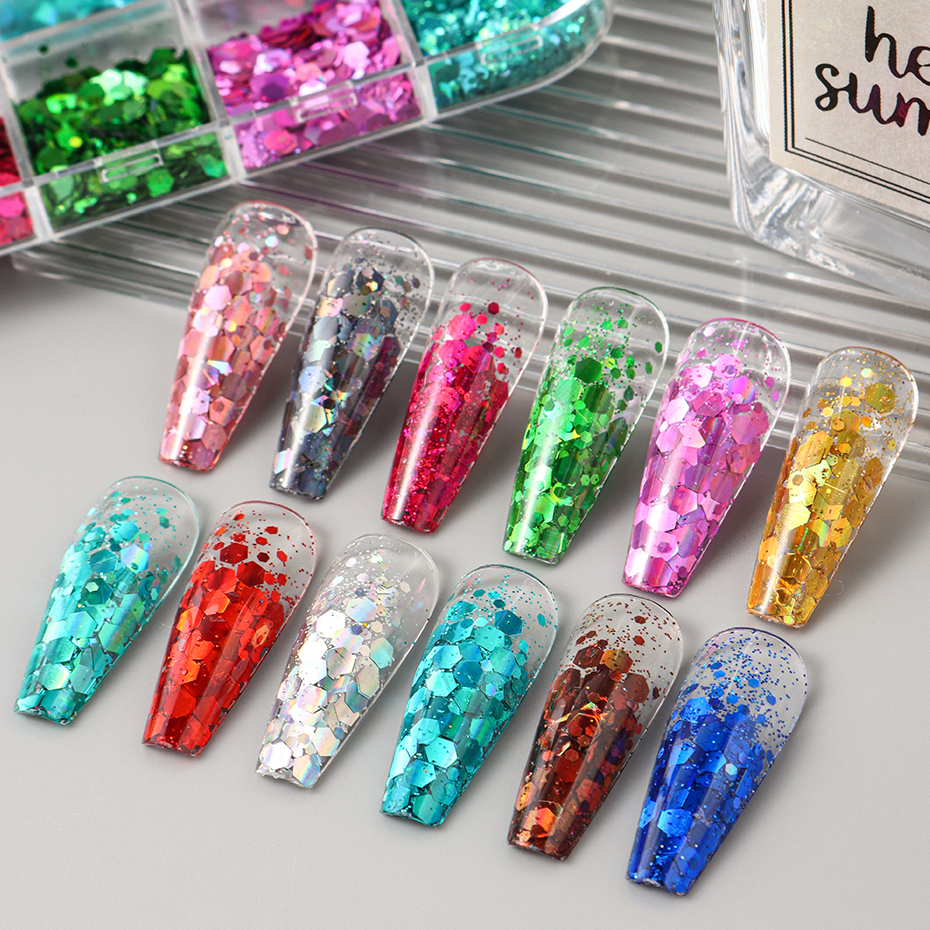 12 Colors Sparkly Holographic  - Dip Powder Nail reseña y precio