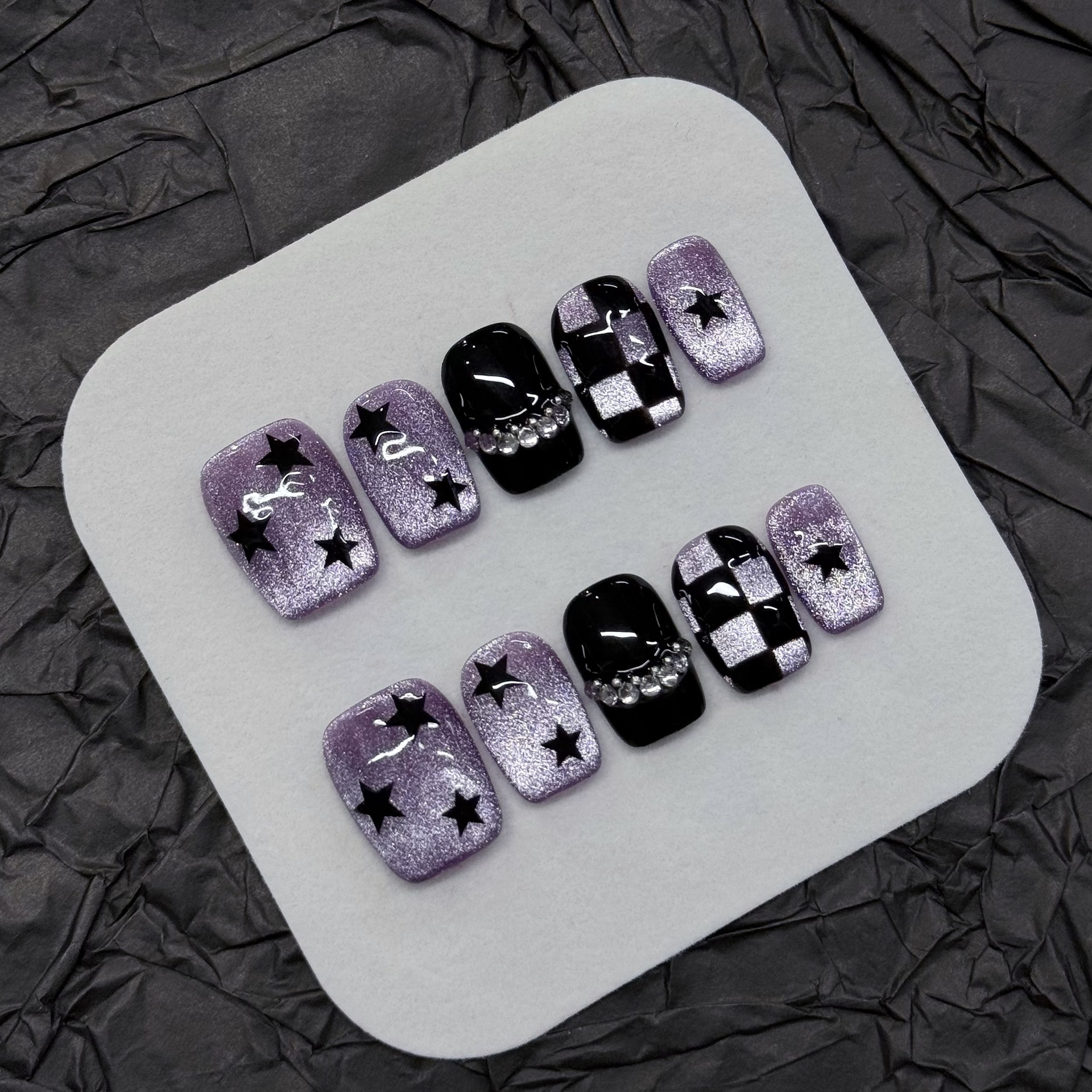 10pcs Black Cute Cat Handmade  - Nail Art Glossy reseña y precio