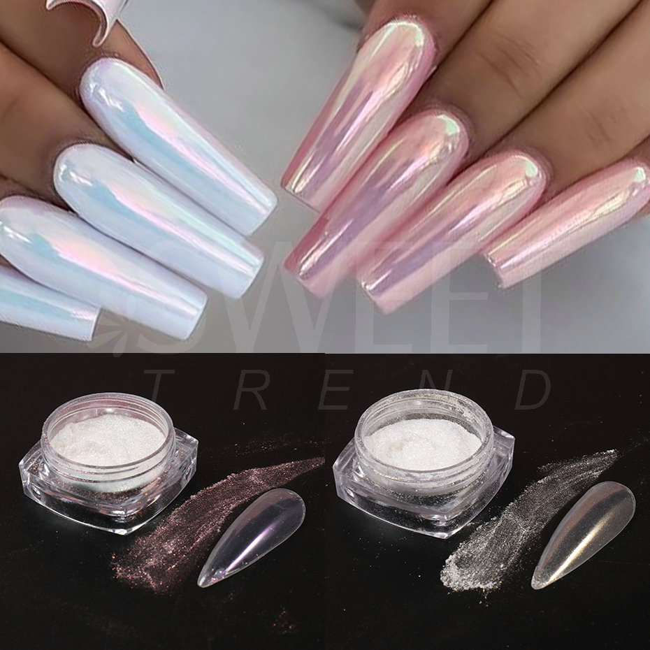 White Pearl Mirror Moonlight N - Dip Powder Nail reseña y precio