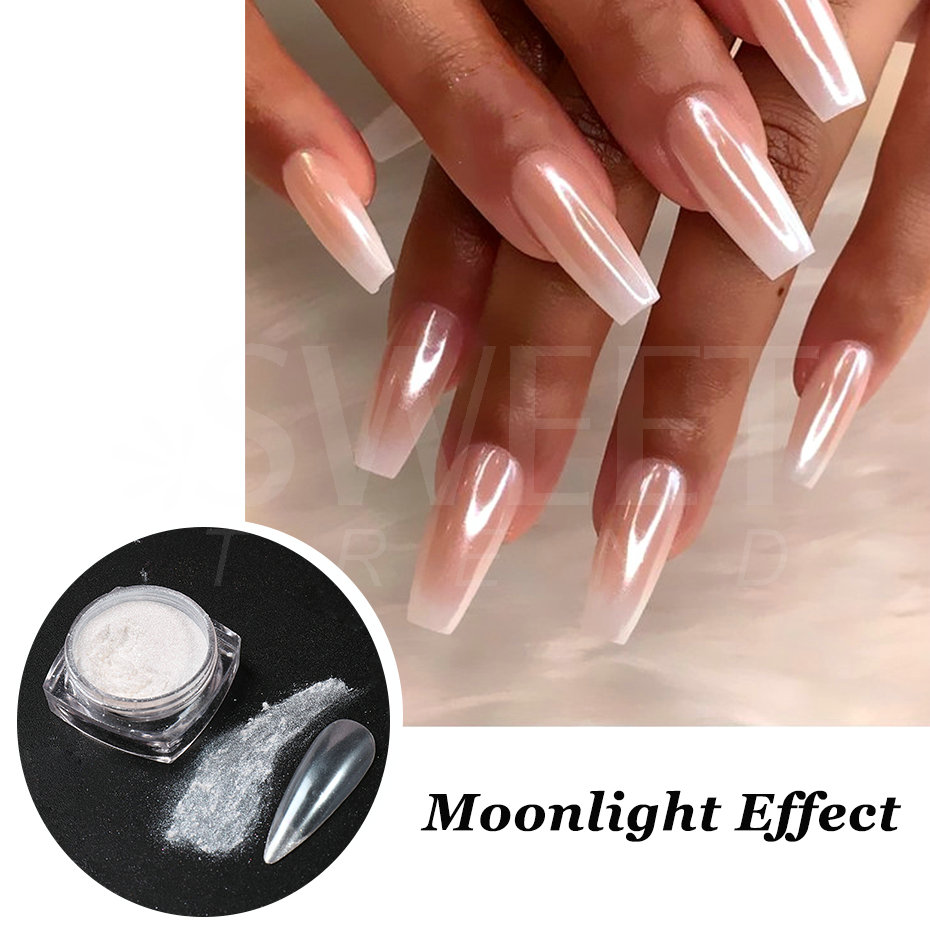 White Pearl Mirror Moonlight N - Dip Powder Nail reseña y precio