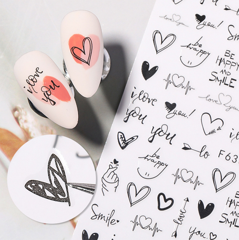 Nail Art Decals Love Hearts Le - Nail Art Lotso reseña y precio