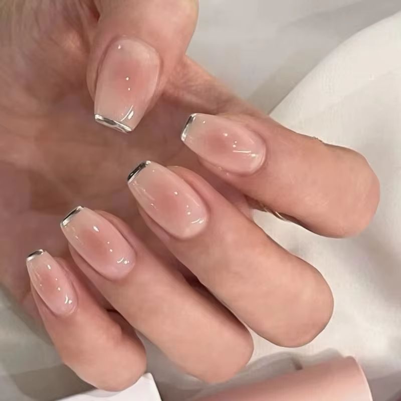 24pcs Chrome French Manicure P - Nail Art Glossy reseña y precio