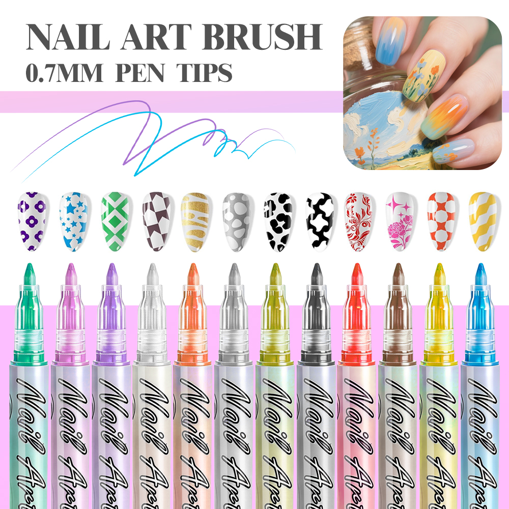 12-Color 0.7mm Nail Art Pens,  - Nail Art One Stroke reseña y precio