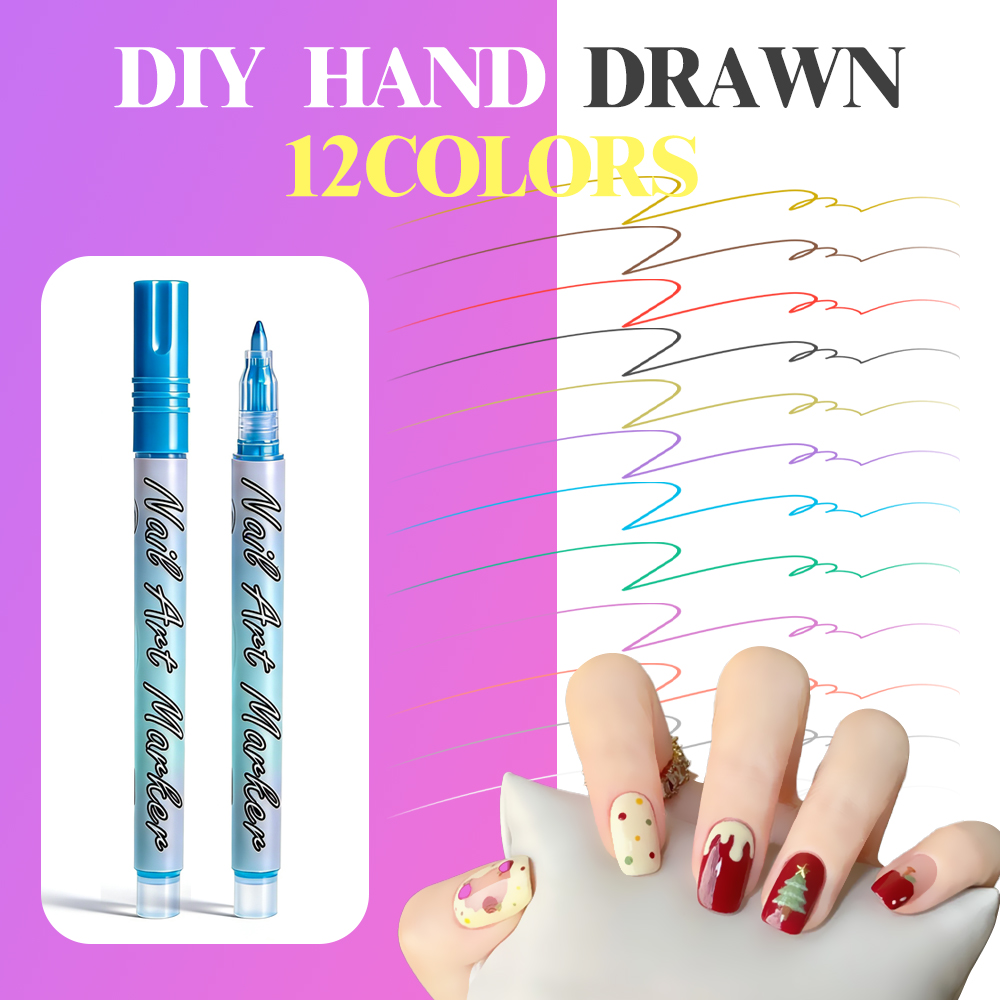 12-Color 0.7mm Nail Art Pens,  - Nail Art One Stroke reseña y precio