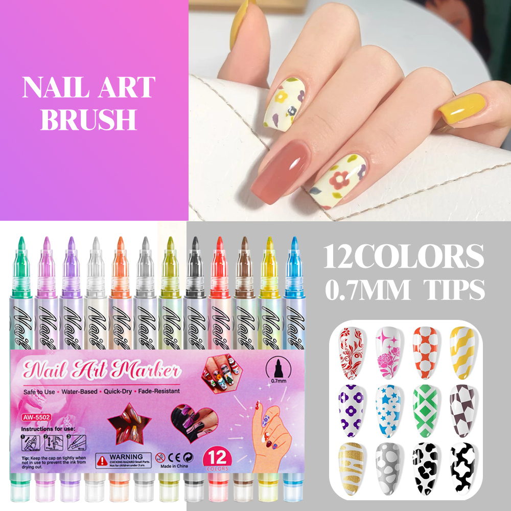 12-Color 0.7mm Nail Art Pens,  - Nail Art One Stroke reseña y precio