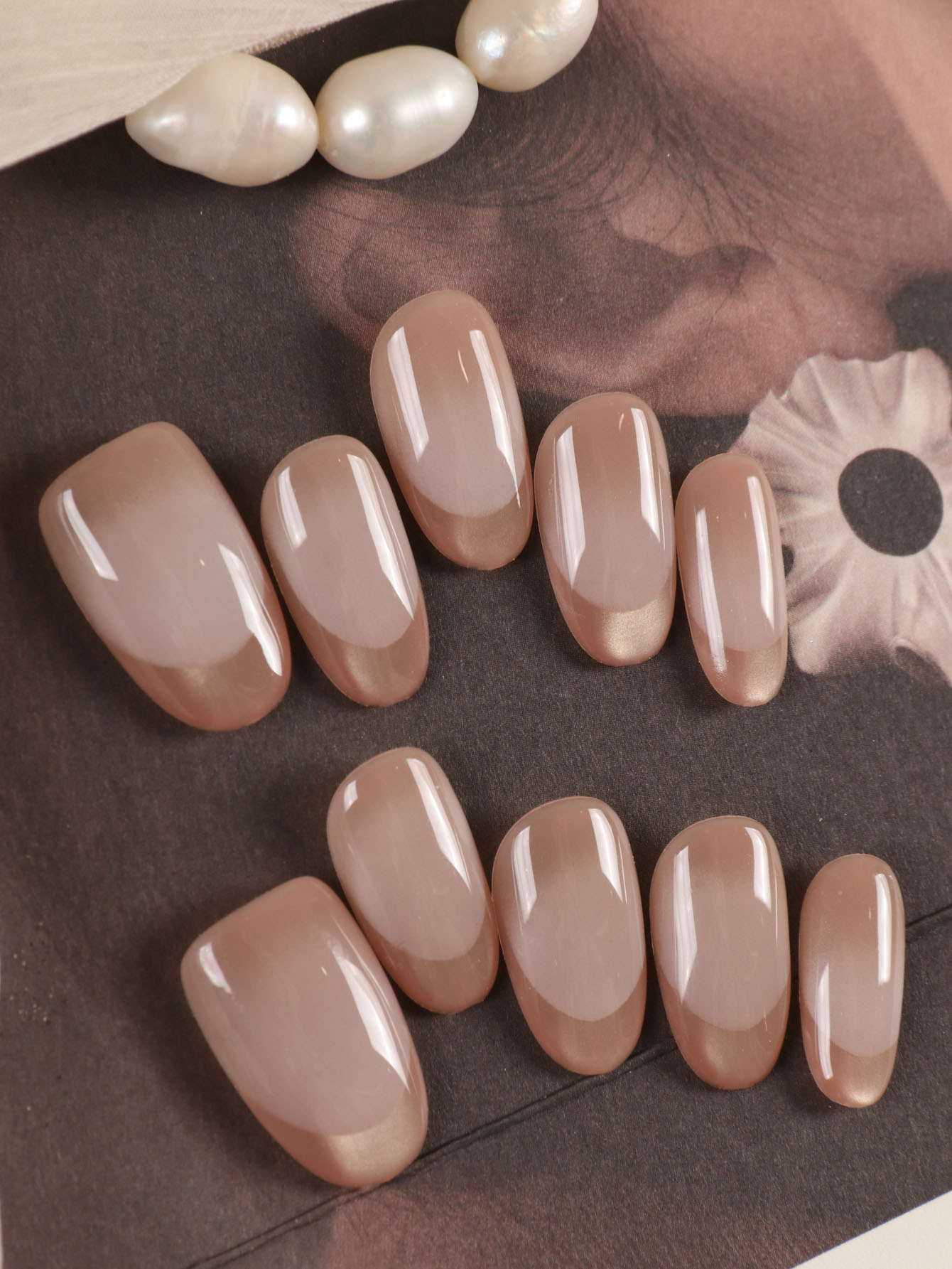 10Pcs Press on Nails Short Gol - Nail Art French reseña y precio