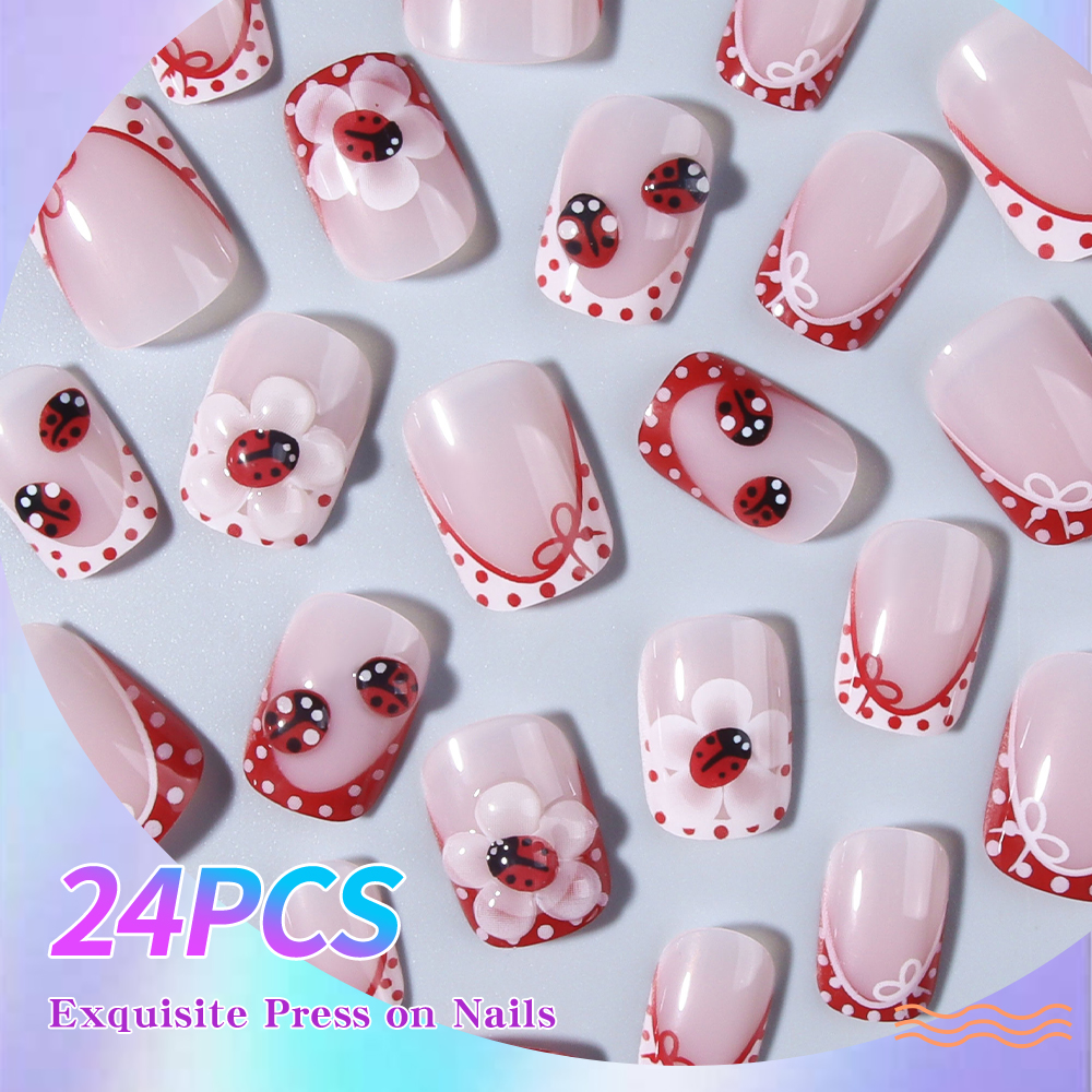 24 pieces per set. Rectangular - Nail Art French reseña y precio