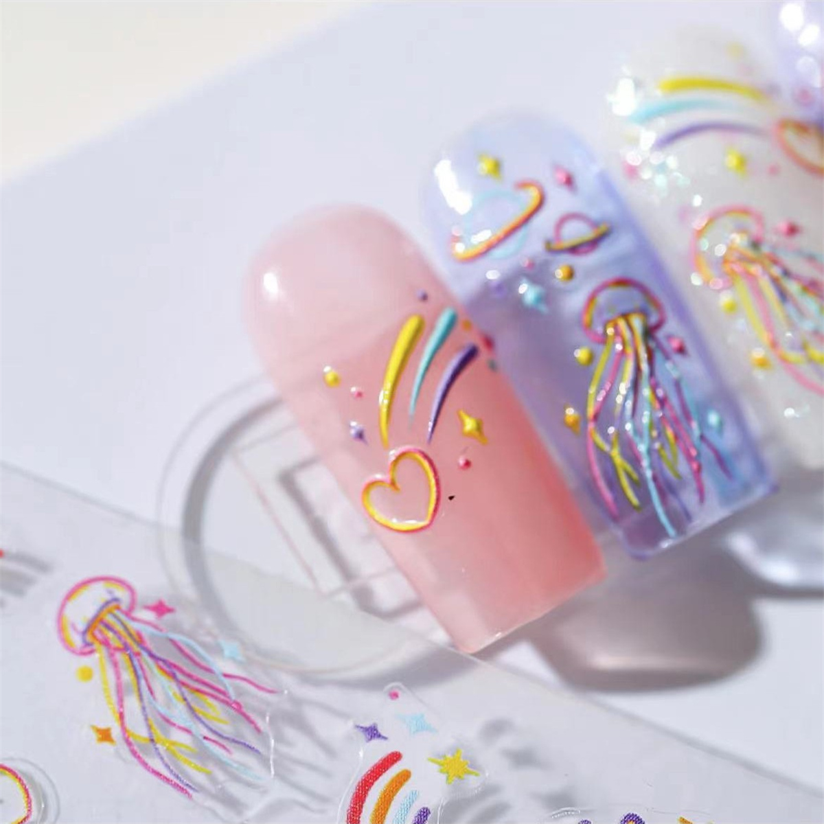 1pcs 5D Relief Colorful Rainbo - Nail Art Lotso reseña y precio