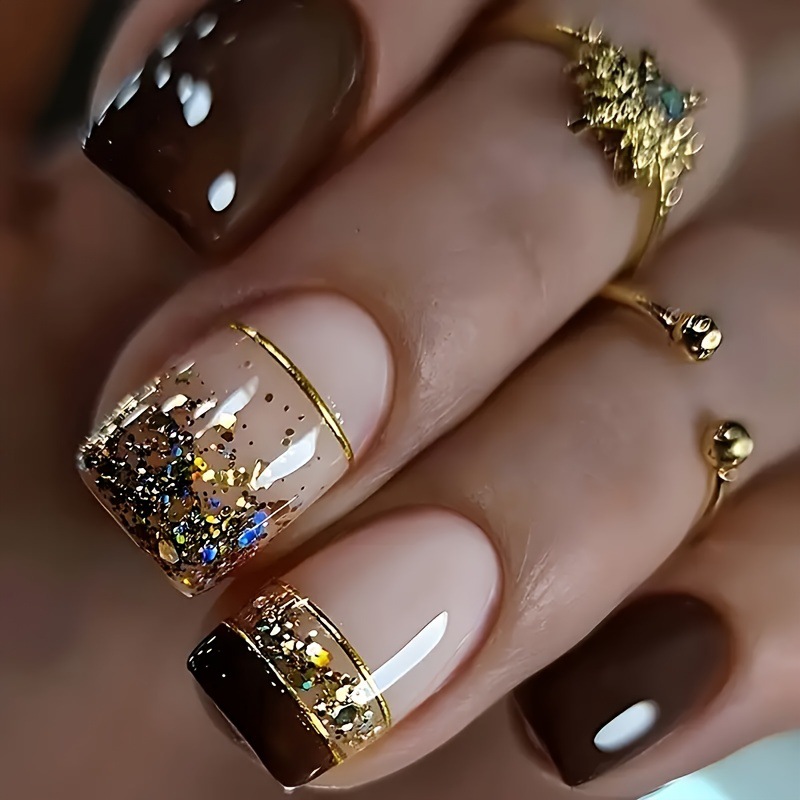 Short Square fake nails for wo - Nail Art Glossy reseña y precio