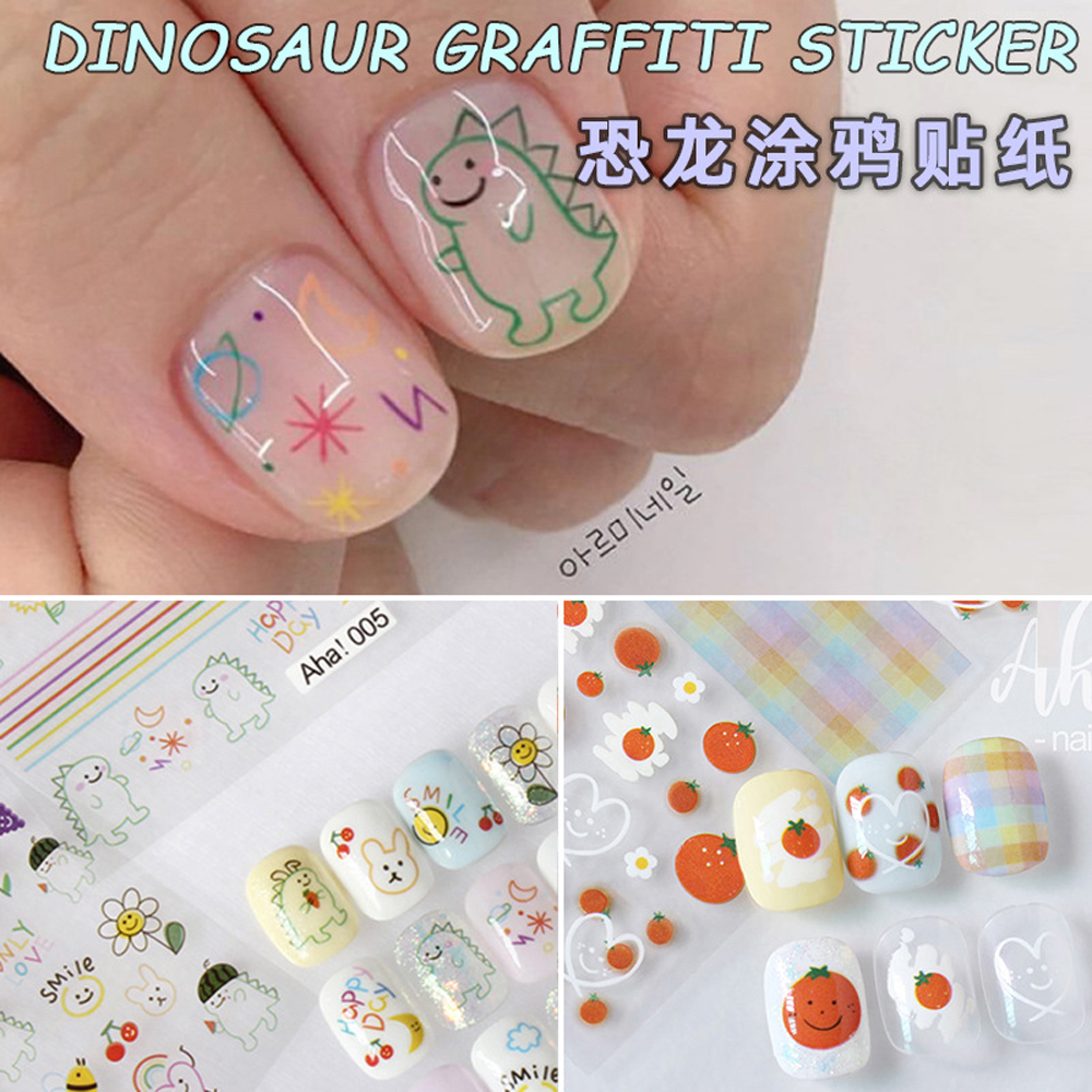 1Pcs Kawaii Dinosaur Nail Art  - Nail Art One Stroke reseña y precio