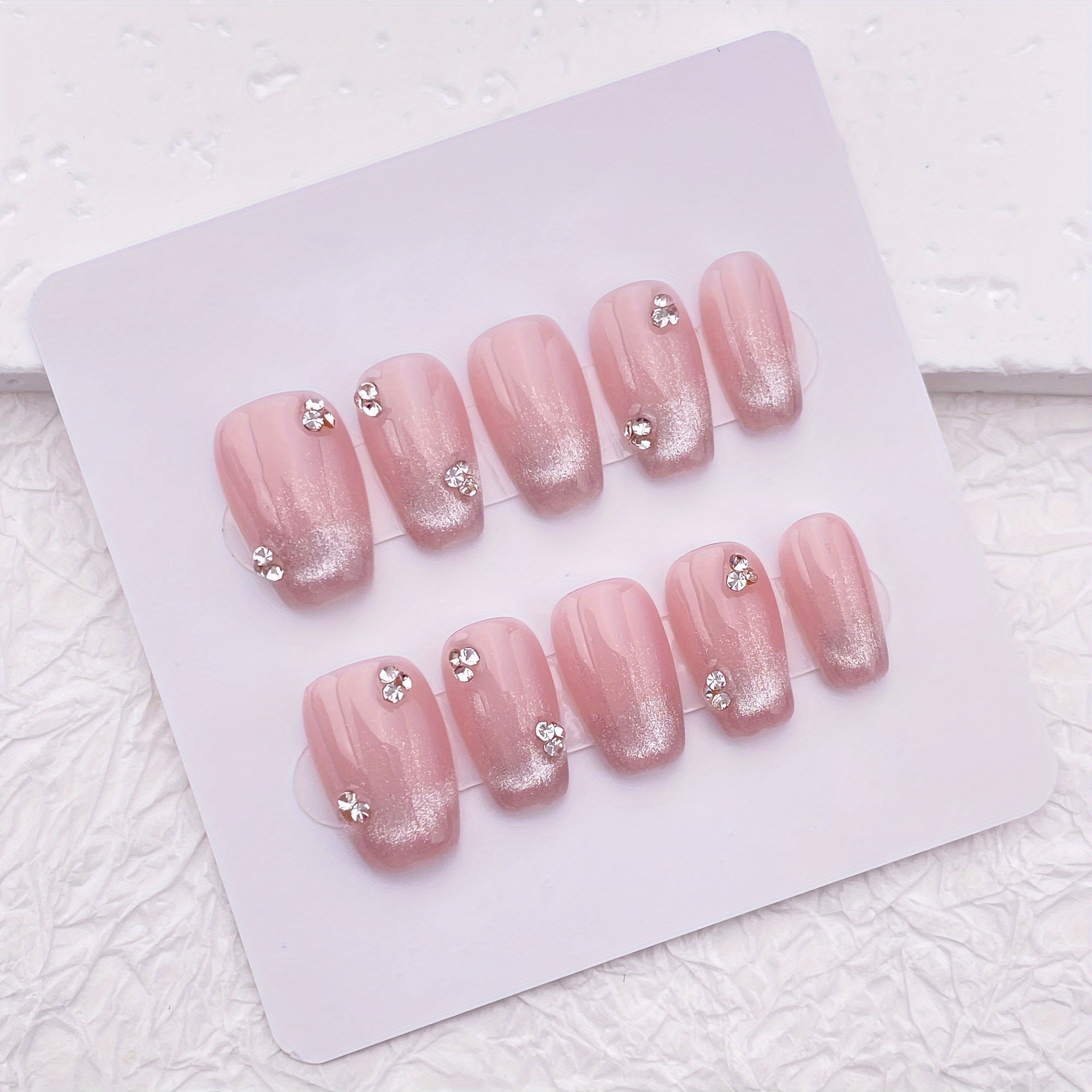 10pcs Handmade Press On Nails, - Nail Art Gliter reseña y precio