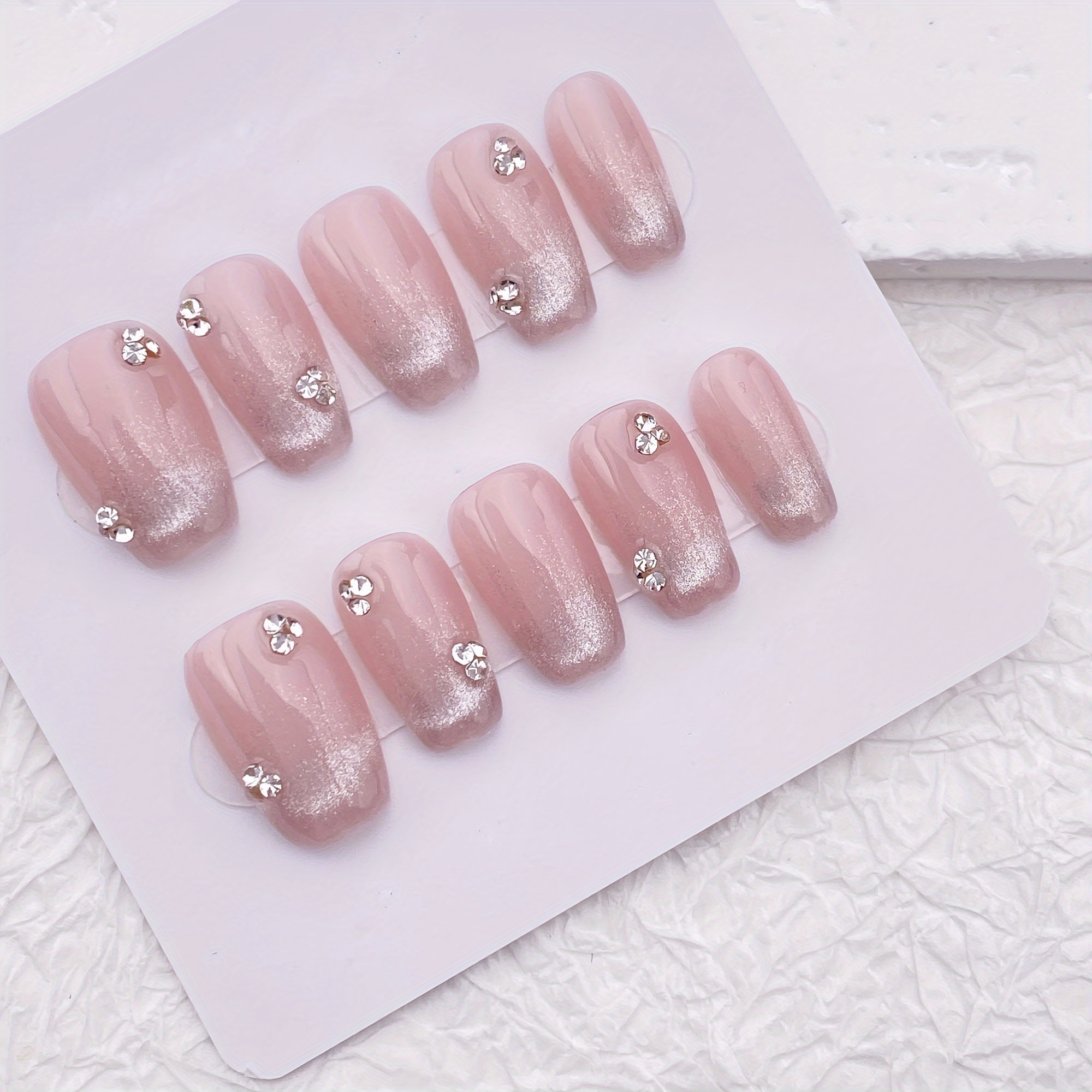 10pcs Handmade Press On Nails, - Nail Art Gliter reseña y precio