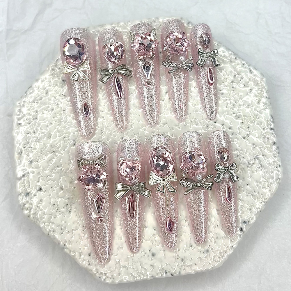 Luxury Pink Cat Eye Glitter St - Nail Art Inspo reseña y precio
