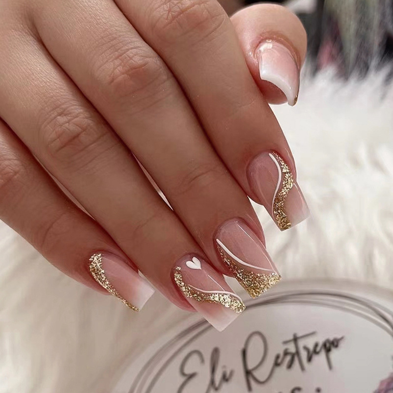Short Medium fake nails for wo - Nail Art Gliter reseña y precio