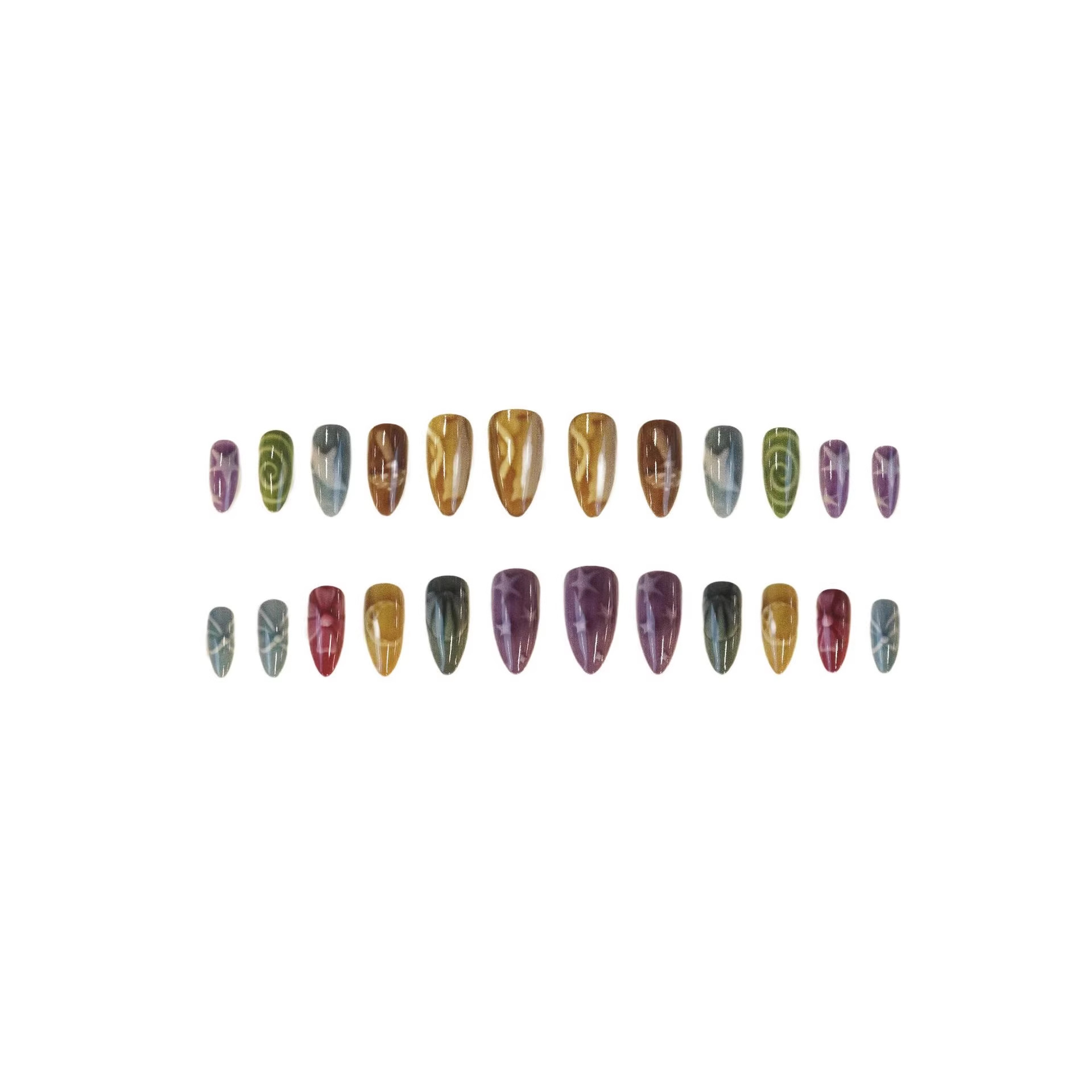 24pcs Bows and Hearts Fake Nai - Nail Art Full Motif reseña y precio