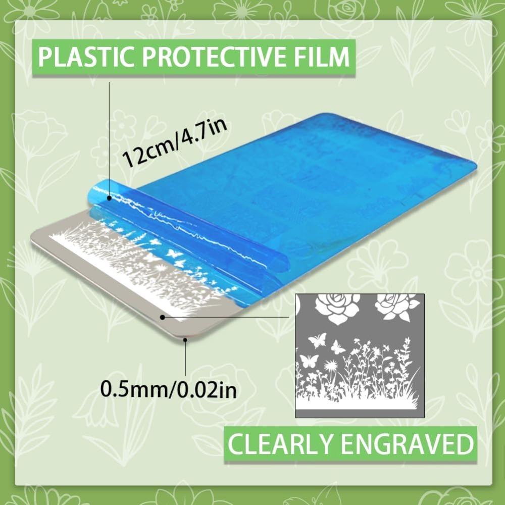 3pcs Flower Leaf Nail Stamping - Nail Art Inspo reseña y precio