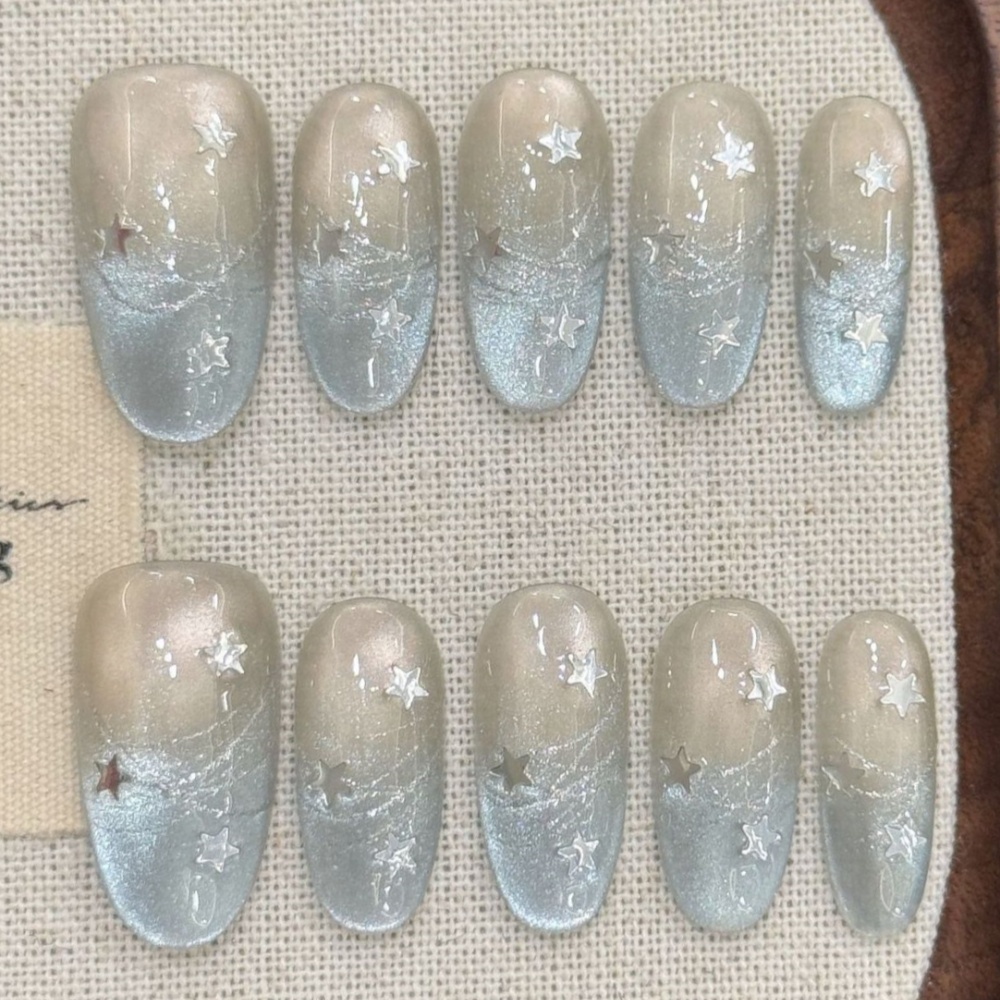 10pcs Cat's Eye Handmade Fake  - Nail Art French reseña y precio