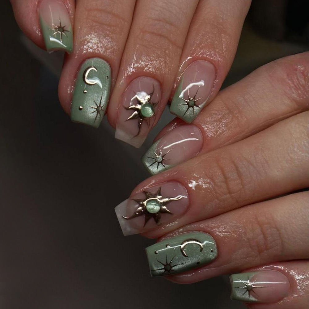 24pcs Finished Fake Nails Fren - Nail Art French reseña y precio