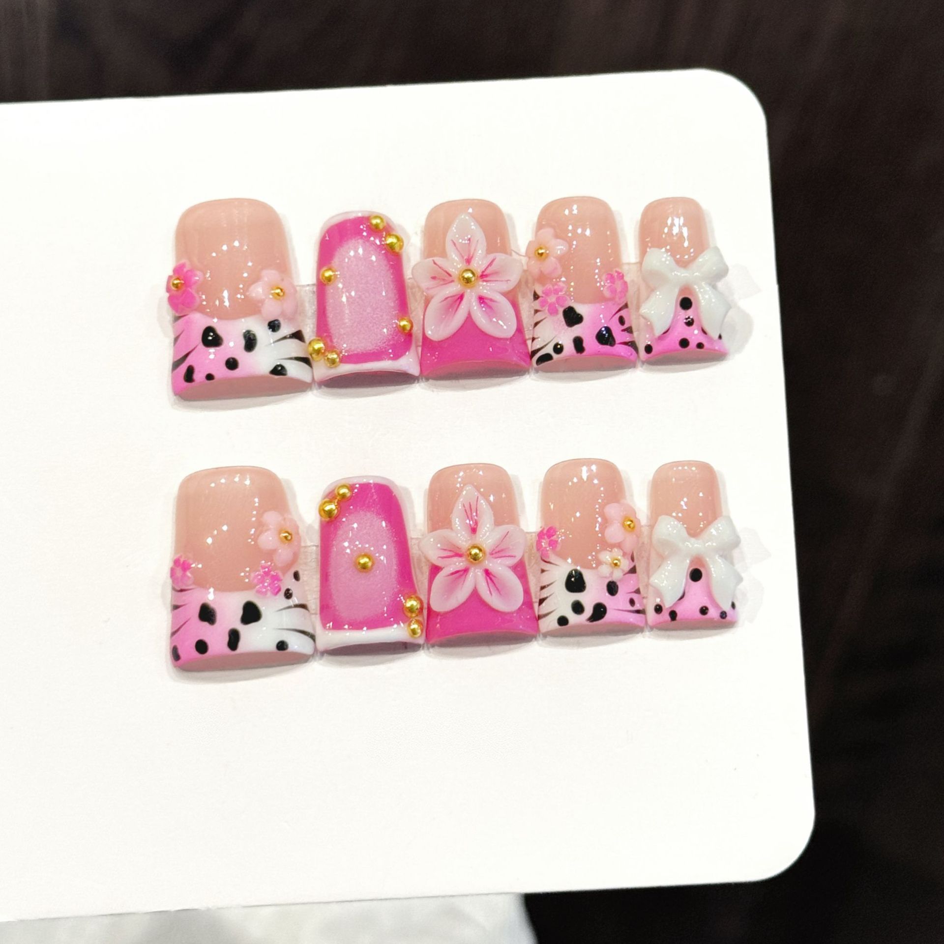10pcs Ocean Style Fake Nails D - Nail Art French reseña y precio