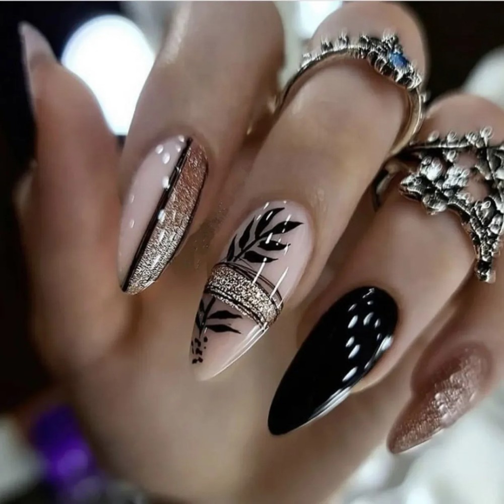 24Pcs Christmas Press on Nails - Nail Art Gliter reseña y precio