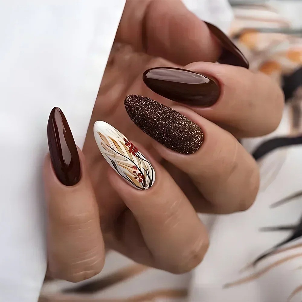 24Pcs Christmas Press on Nails - Nail Art Gliter reseña y precio