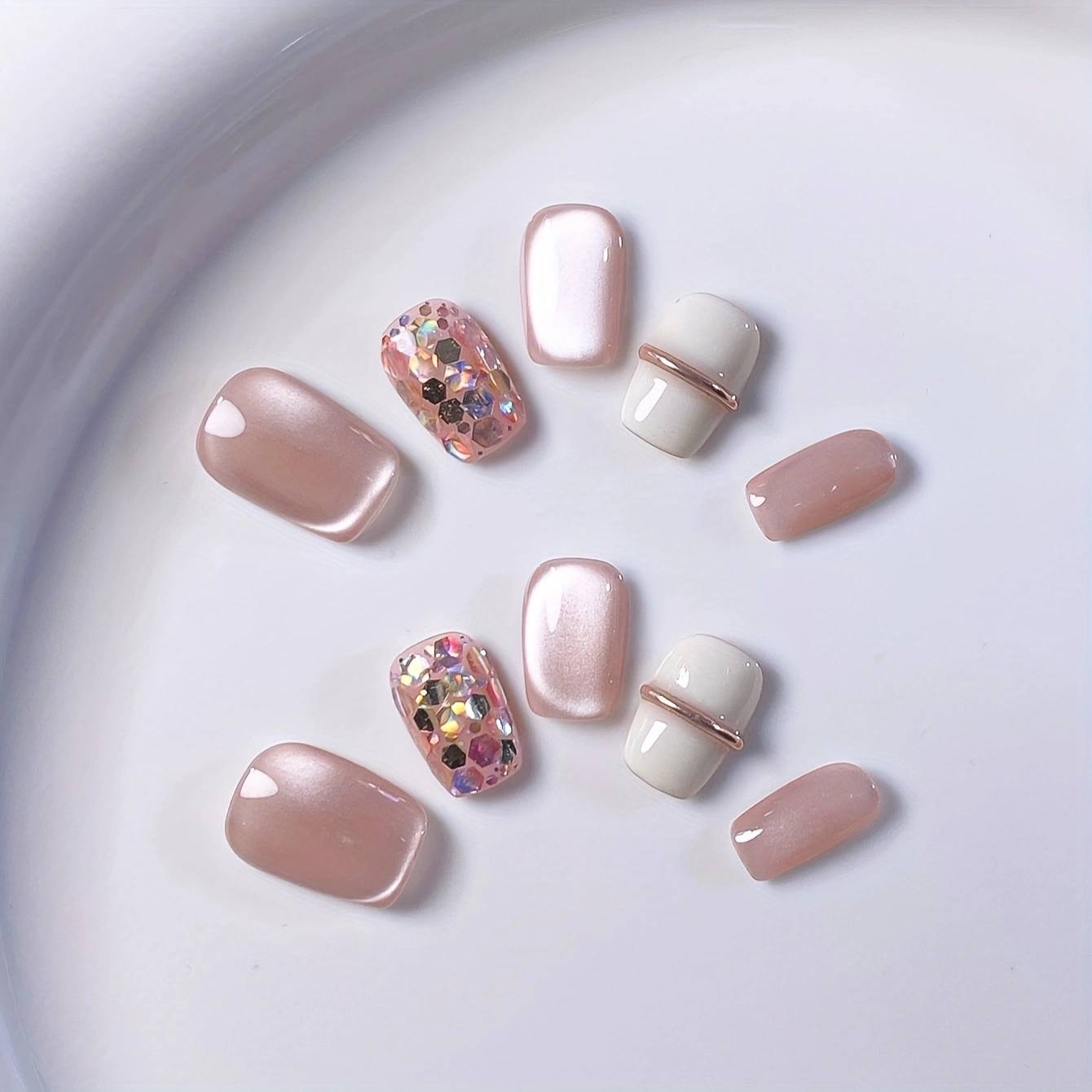 10 pieces of pure handmade alm - Nail Art French reseña y precio