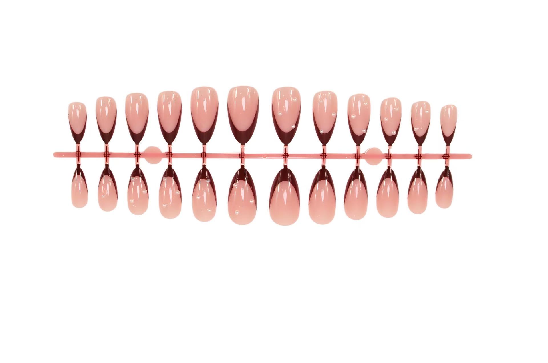 24PCS Classic burgundy nail se - Nail Art Gliter reseña y precio