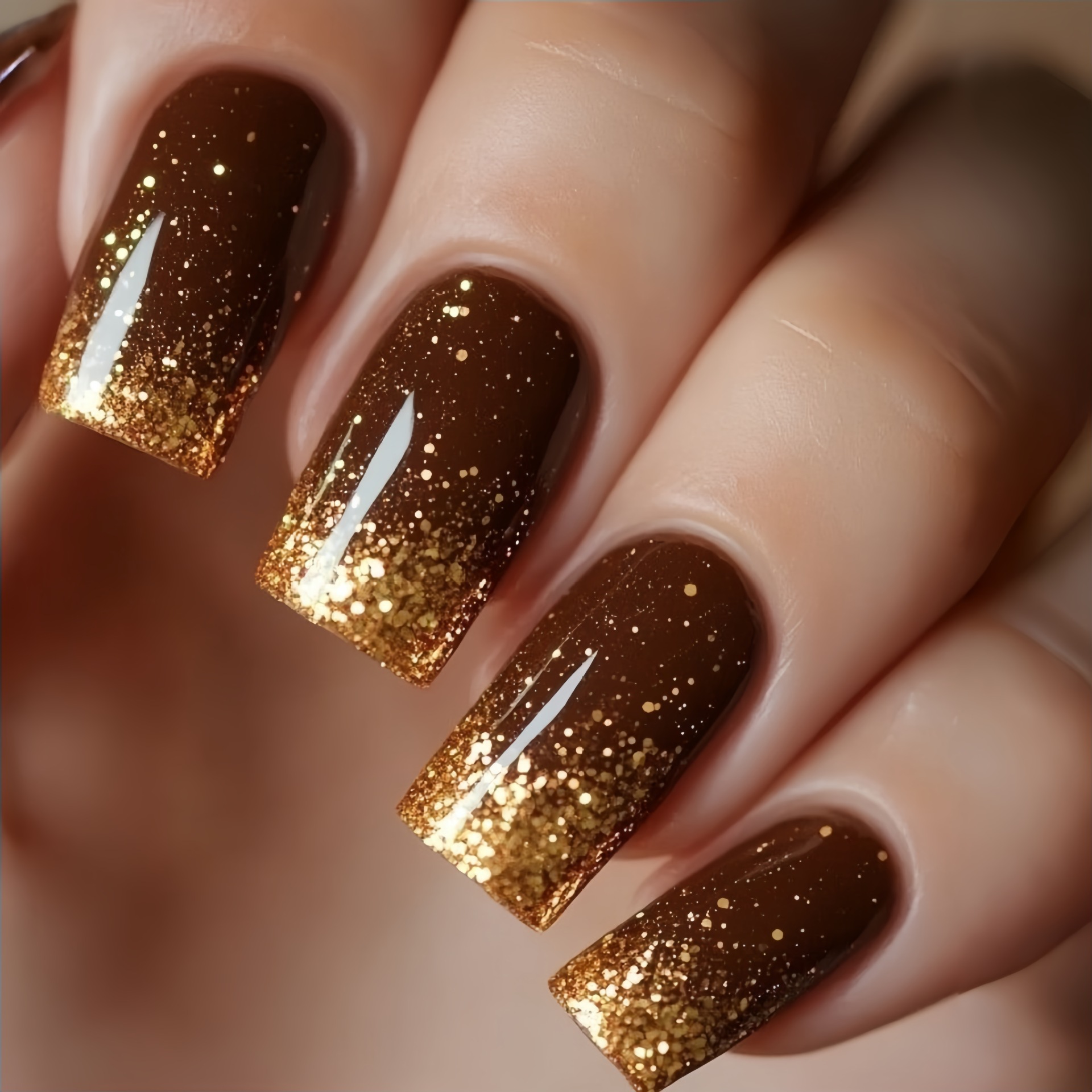 Short Medium fake nails Gradie - Nail Art Gliter reseña y precio