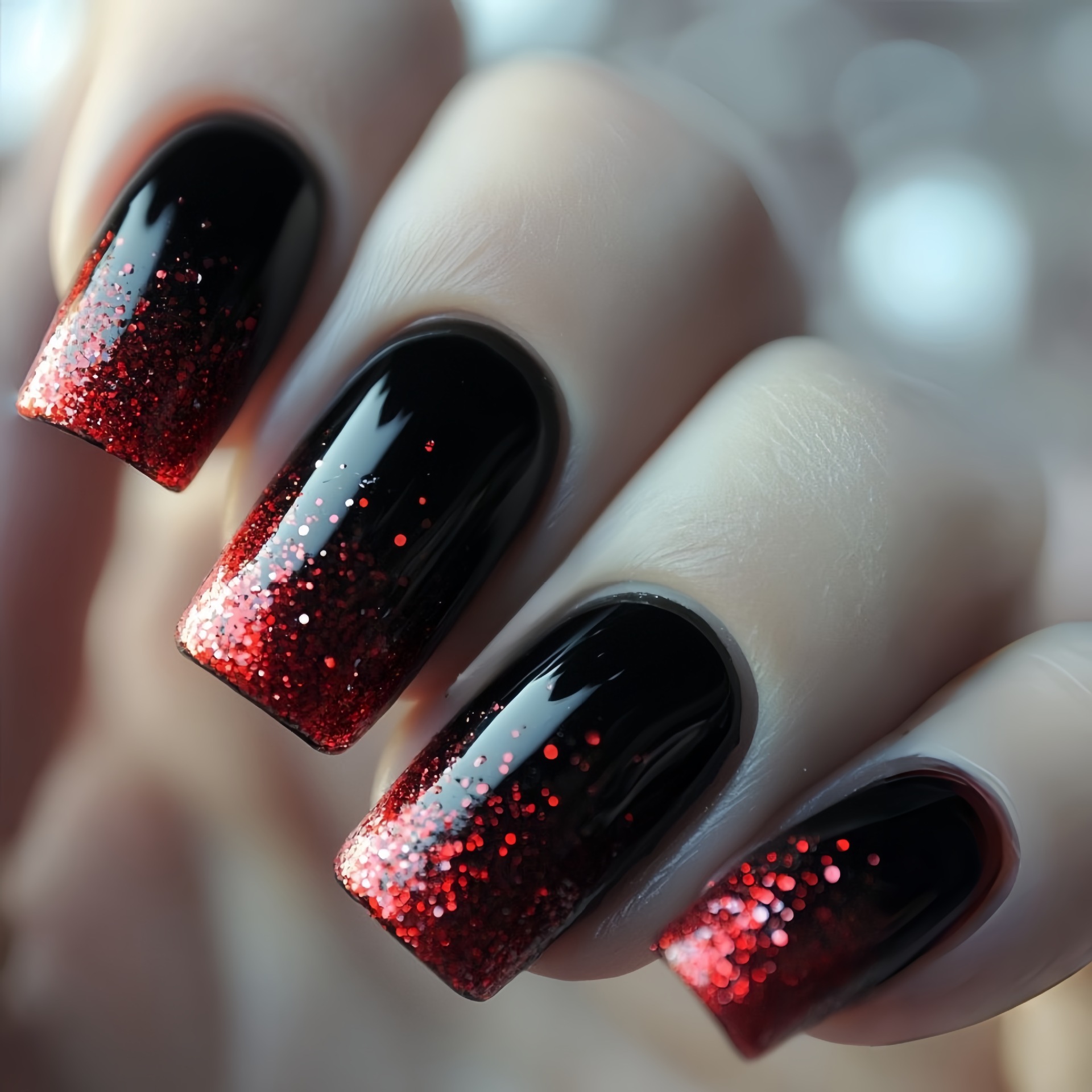 Short Medium fake nails Gradie - Nail Art Gliter reseña y precio