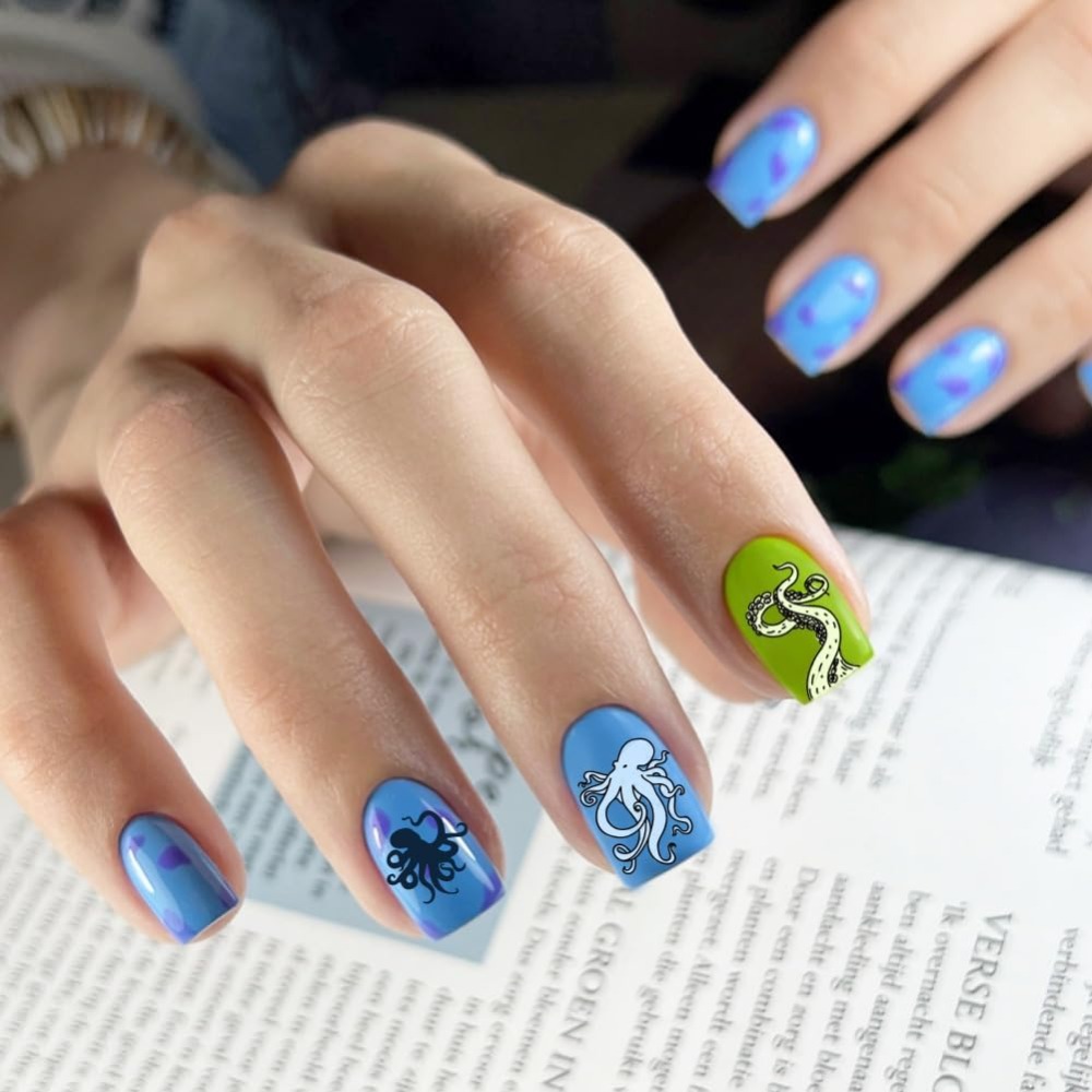 5pcs Ocean Theme Nail Stamping - Nail Art Inspo reseña y precio