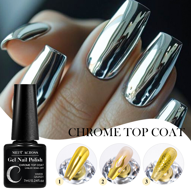 7ML Chrome Top Coat For Mirror - Dip Powder Nail reseña y precio