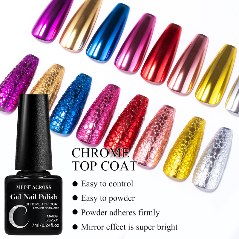 7ML Chrome Top Coat For Mirror - Dip Powder Nail reseña y precio