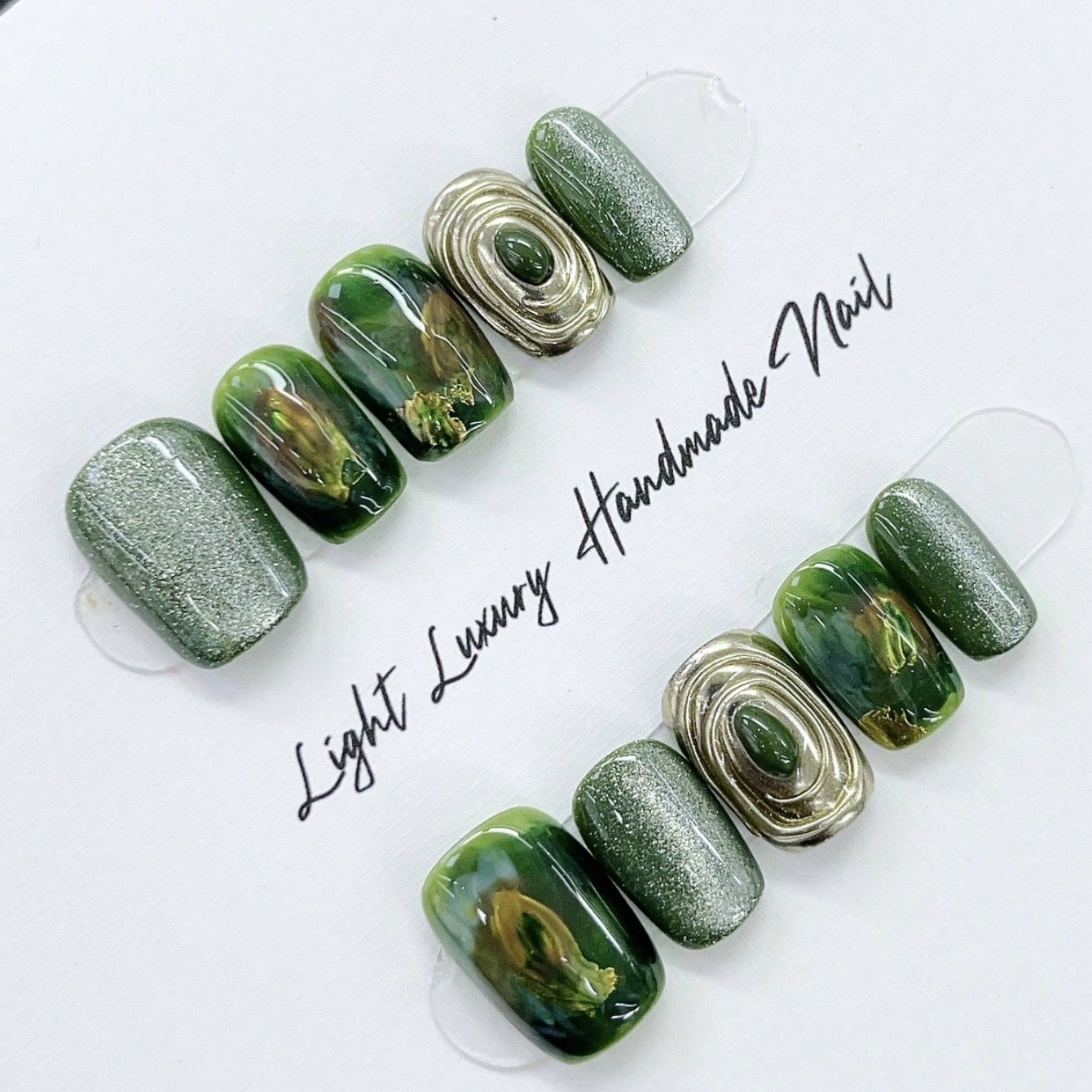 10pcs pure hand pressed short  - Nail Art Gliter reseña y precio